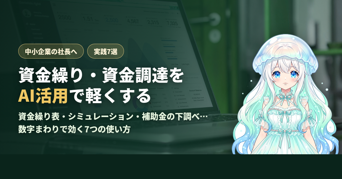資金繰り・資金調達のAI活用7選——お金の不安を減らす、中小企業の社長のための実践ガイド