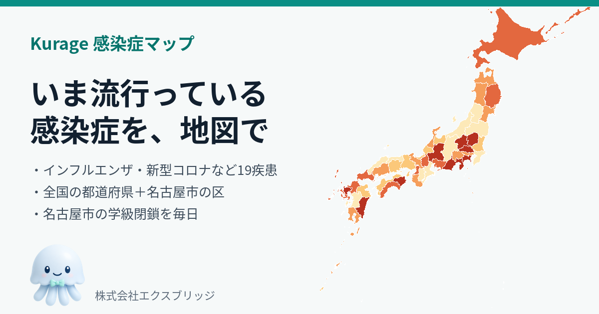 インフルエンザ・コロナの流行状況を地図で｜Kurage 感染症マップ