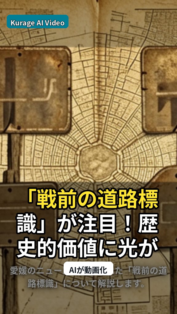 「戦前の道路標識」が注目！歴史的価値に光が当たる愛媛のニュースを深掘りのサムネイル