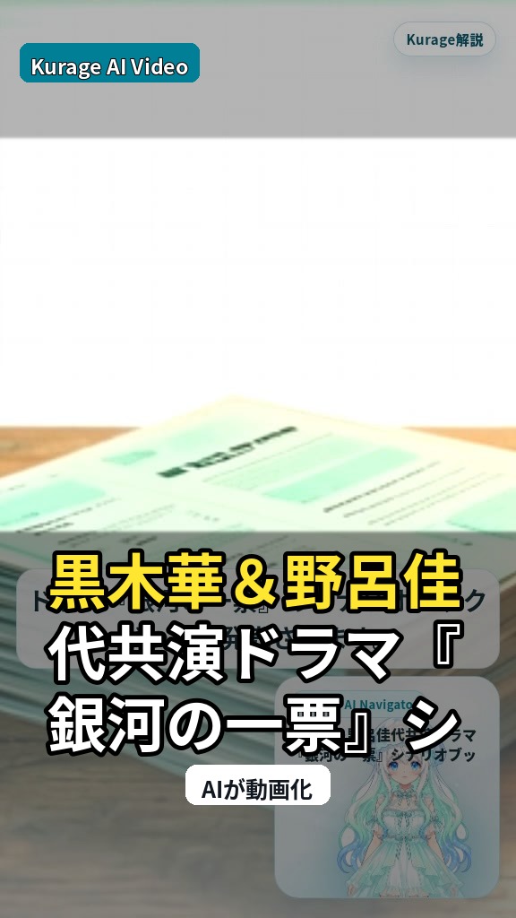 黒木華＆野呂佳代共演ドラマ『銀河の一票』シナリオブック発売！未公開シーンを深掘りのサムネイル