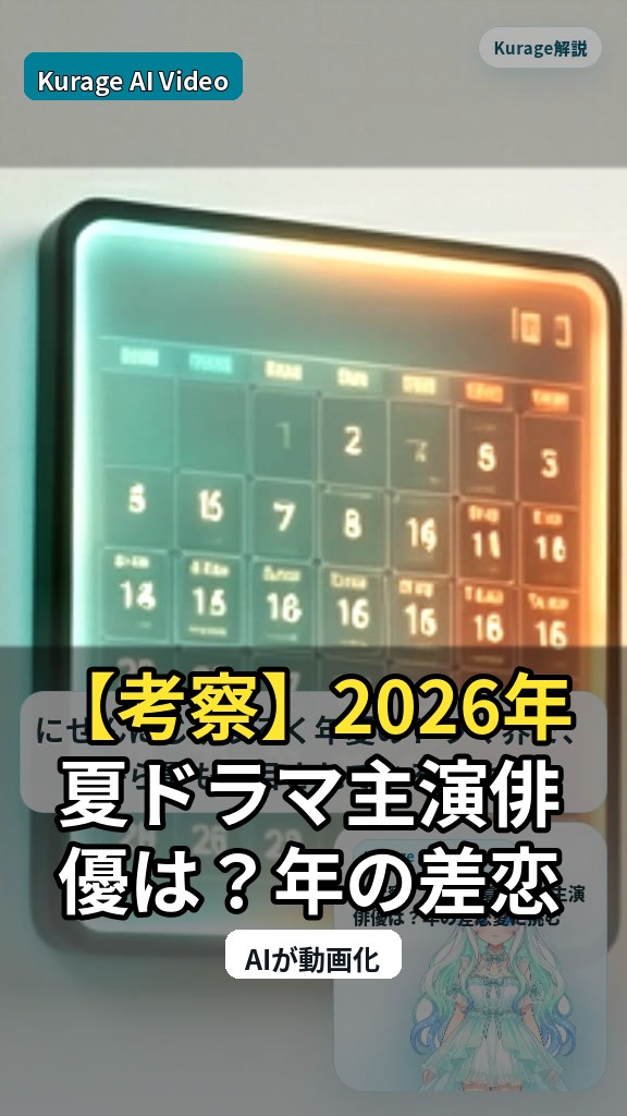 【考察】2026年夏ドラマ主演俳優は？年の差恋愛に挑むtimeleszメンバーが注目のサムネイル