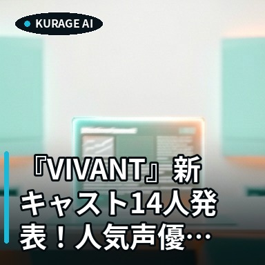 『VIVANT』新キャスト14人発表！人気声優陣の動向から見るエンタメ界の注目点のサムネイル