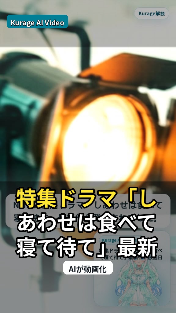 特集ドラマ「しあわせは食べて寝て待て」最新作！放送日決定のお知らせのサムネイル