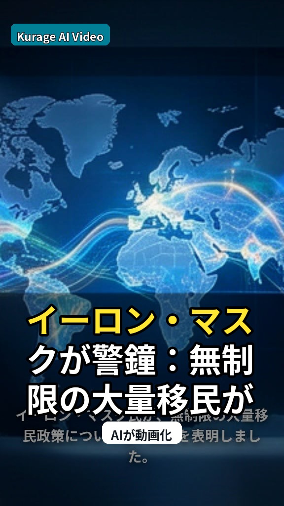 イーロン・マスクが警鐘：無制限の大量移民が国家に与える構造的な危機のサムネイル