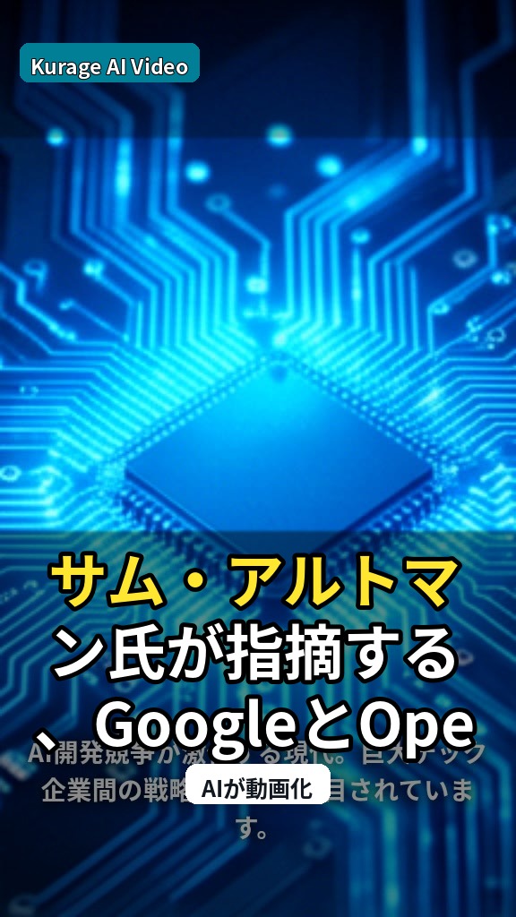 サム・アルトマン氏が指摘する、GoogleとOpenAIを巡る戦略的判断の背景のサムネイル