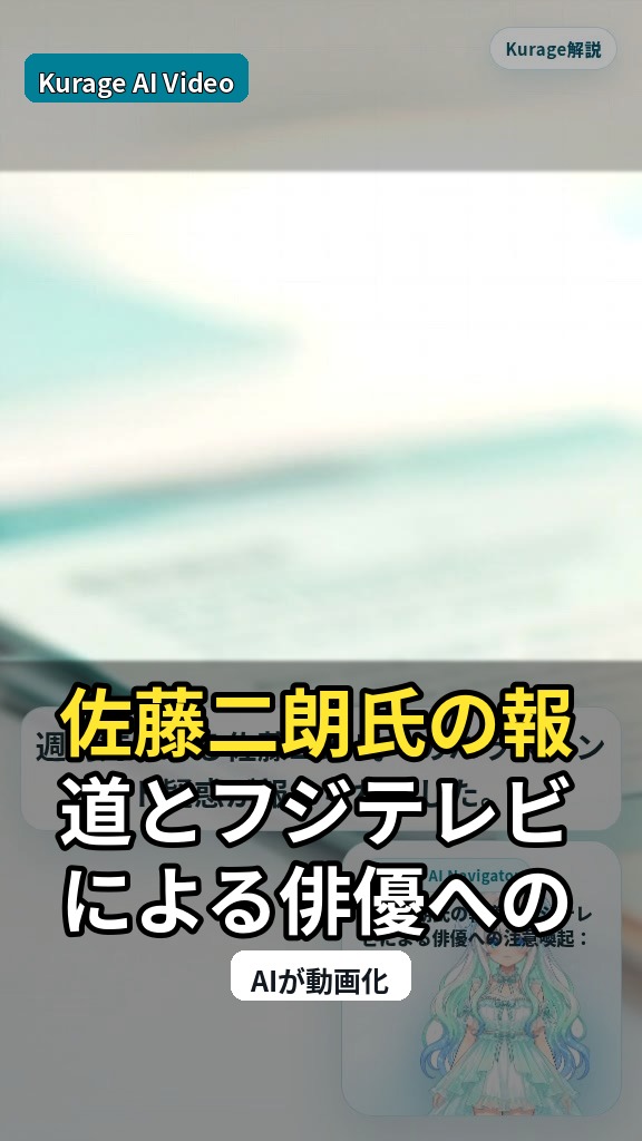 佐藤二朗氏の報道とフジテレビによる俳優への注意喚起：業界の倫理観が問われる状況のサムネイル