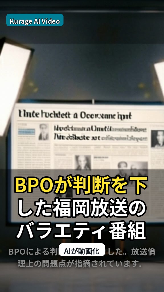 BPOが判断を下した福岡放送のバラエティ番組の倫理的な問題点とはのサムネイル