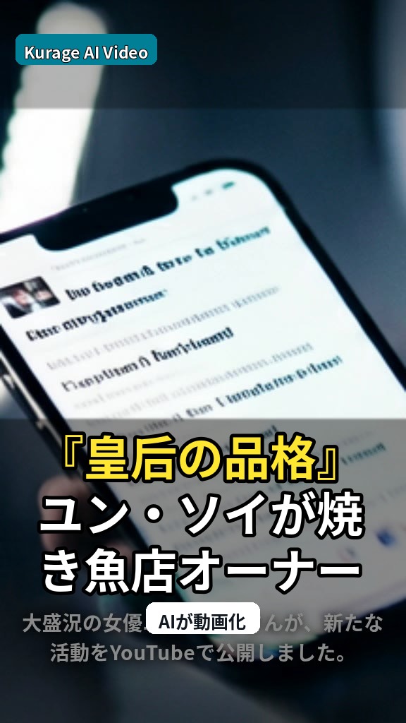 『皇后の品格』ユン・ソイが焼き魚店オーナーに？YouTubeで明かした意外な近況に注目のサムネイル