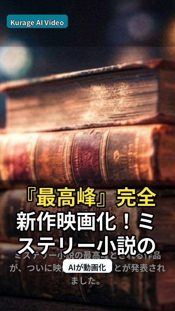 『最高峰』完全新作映画化！ミステリー小説の最高峰が映像作品として蘇るのサムネイル
