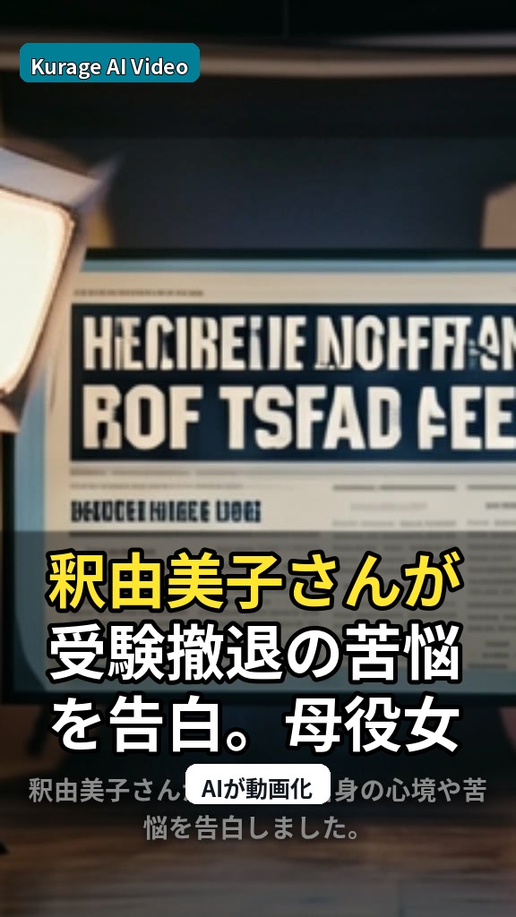釈由美子さんが受験撤退の苦悩を告白。母役女優のキャリアと育児の葛藤に迫るのサムネイル
