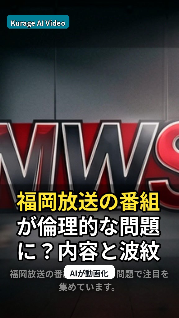 福岡放送の番組が倫理的な問題に？内容と波紋を考察のサムネイル