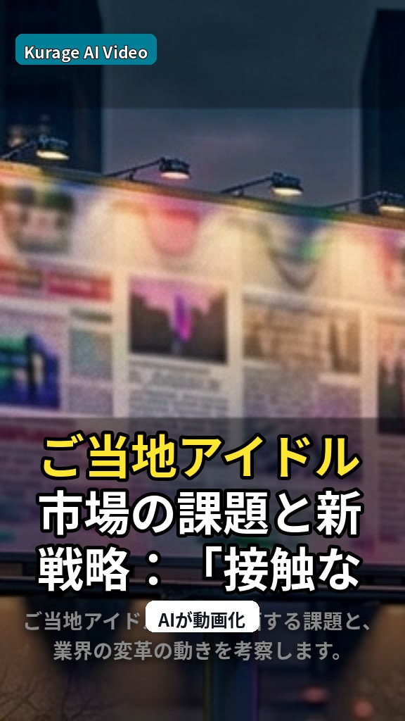 ご当地アイドル市場の課題と新戦略：「接触なし特典会」が示す業界の変革のサムネイル