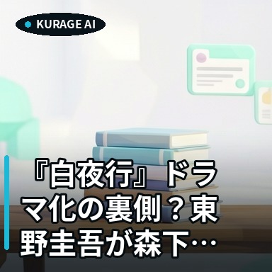 『白夜行』ドラマ化の裏側？東野圭吾が森下佳子氏を後押しした言葉とはのサムネイル