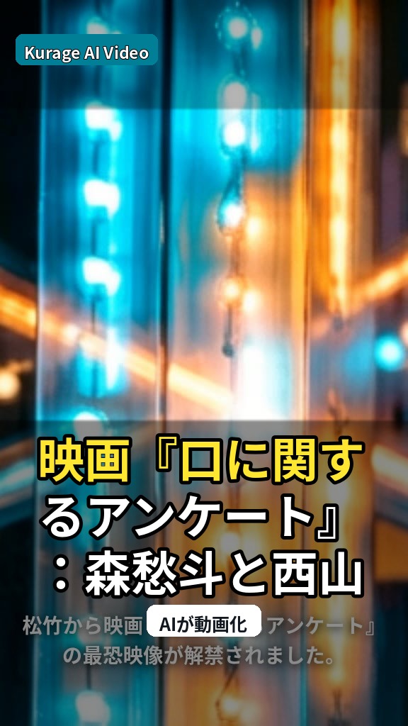 映画『口に関するアンケート』：森愁斗と西山智樹が挑む、アドリブ満載の長回しに迫るのサムネイル