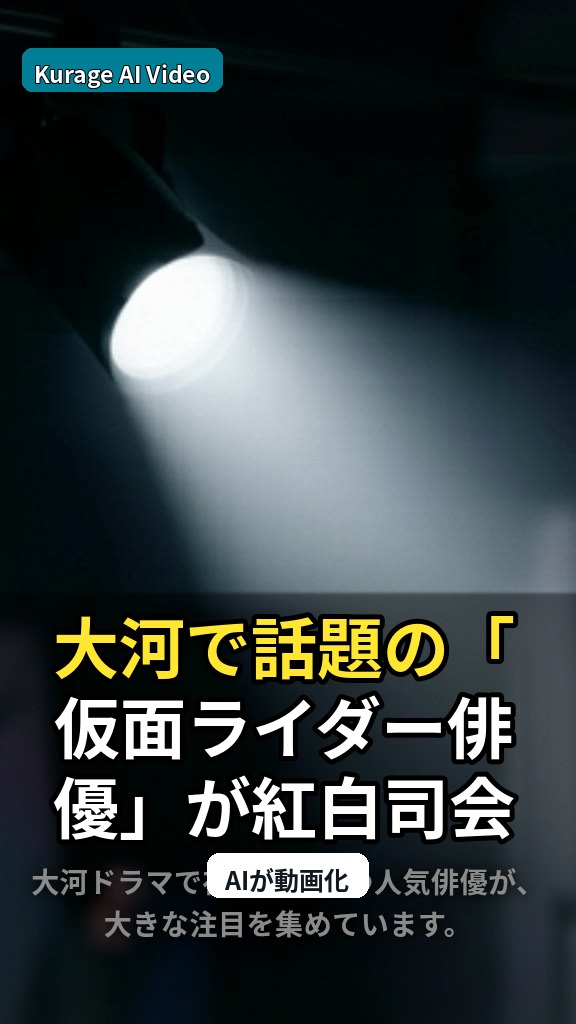 大河で話題の「仮面ライダー俳優」が紅白司会候補に？多岐にわたる活躍に注目のサムネイル